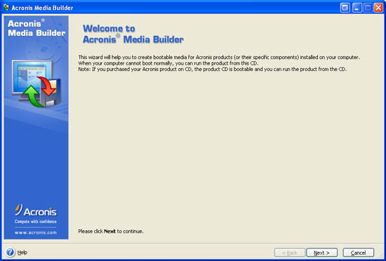 acronis universal restore bootable media