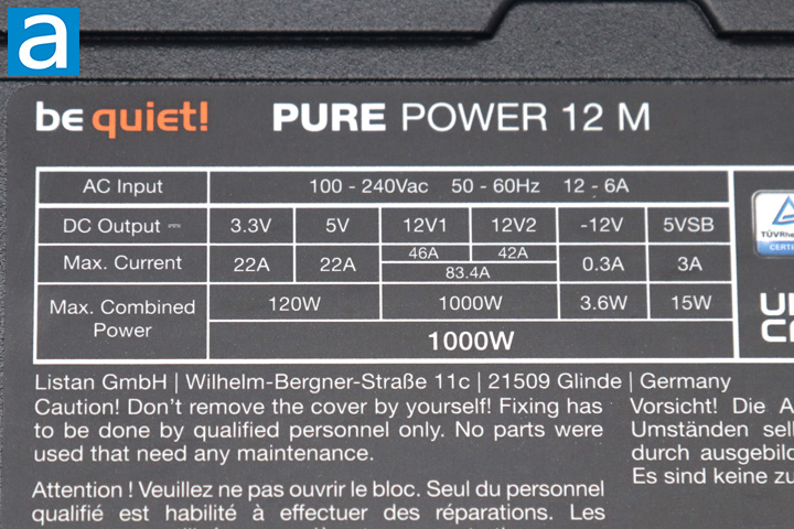 be quiet! Pure Power 12 M 1000W 80PLUS Gold