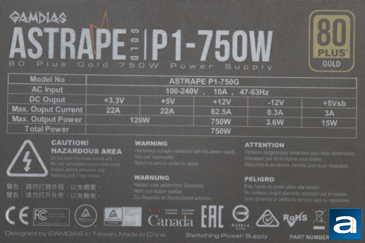 GAMDIAS ASTRAPE P1-750G 750W (Page 2 of 4) | Reports | APH Networks