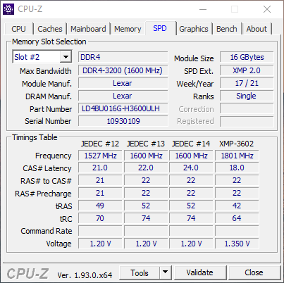 Lexar Thor DDR4 RAM 16GB Kit (8GB x 2) 3200 MHz, DRAM 288